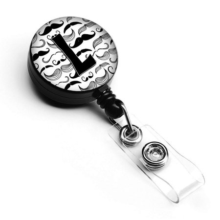 CAROLINES TREASURES Letter L Moustache Initial Retractable Badge Reel CJ2009-LBR